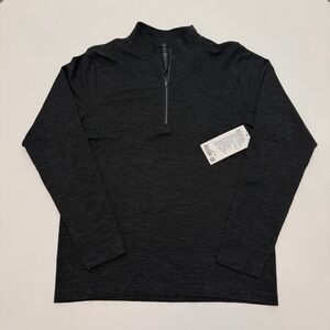 Lululemon Metal Vent Tech Midweight 1/2 Zip LM3DGCS Black Grey Polyester Mens L